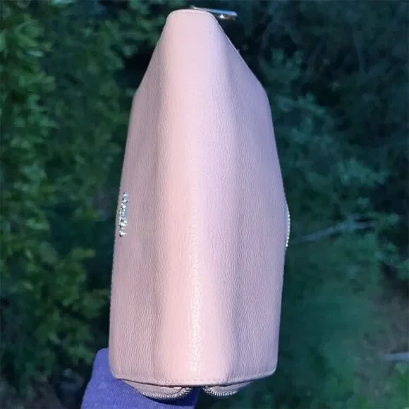 COACH Long Zip-Around Pink Pebble Leather Phone Wallet with Silver Hardware - Picture 6 of 7